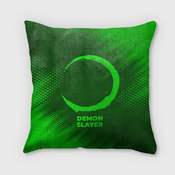 Подушка квадратная Demon Slayer - green gradient