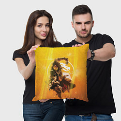 Подушка квадратная Скорпион - Mortal Kombat, цвет: 3D-принт — фото 2