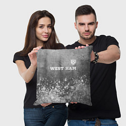 Подушка квадратная West Ham - grey gradient посередине, цвет: 3D-принт — фото 2