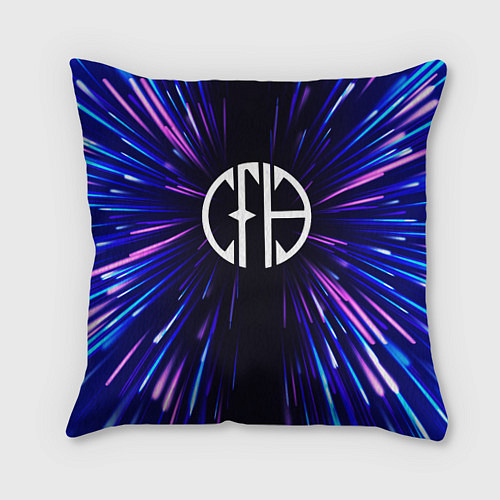 Подушка квадратная Pantera neon energy / 3D-принт – фото 1