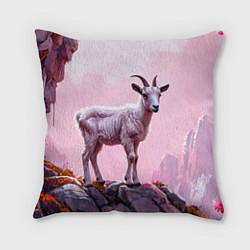 Подушка квадратная Козлик в розовом свете, цвет: 3D-принт