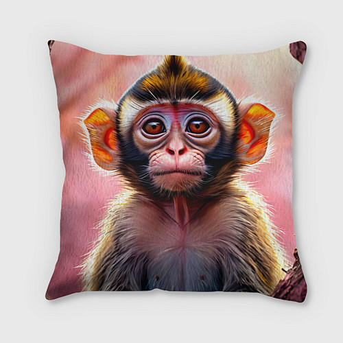 Подушка квадратная Обезьянка в норке / 3D-принт – фото 1