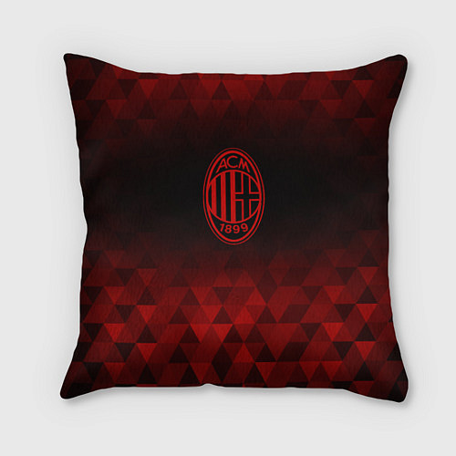 Подушка квадратная AC Milan red poly / 3D-принт – фото 1