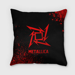 Подушка квадратная Metallica - red gradient