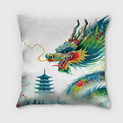 Подушка квадратная Japanese watercolor dragon - art