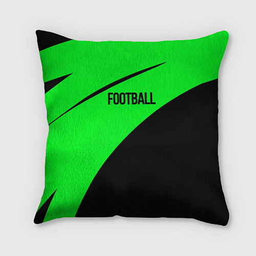 Подушка квадратная Football чёрно-зелёный / 3D-принт – фото 1