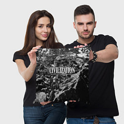 Подушка квадратная Civilization - global strategy, цвет: 3D-принт — фото 2