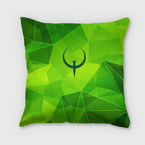 Подушка квадратная Quake green poly / 3D-принт – фото 1