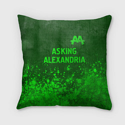 Подушка квадратная Asking Alexandria - green gradient посередине, цвет: 3D-принт