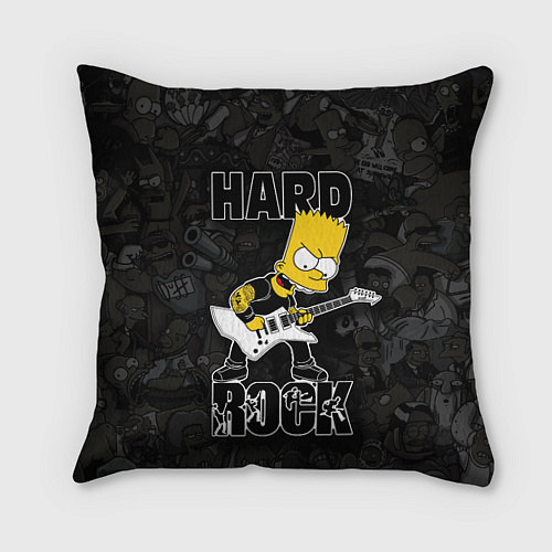 Подушка квадратная Hard Rock барт симпсон / 3D-принт – фото 1