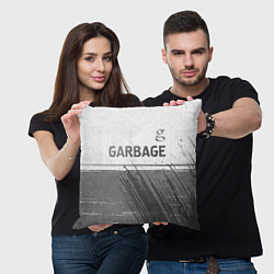 Подушка квадратная Garbage - white gradient посередине, цвет: 3D-принт — фото 2