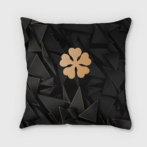 Подушка квадратная Black Clover golden poly / 3D-принт – фото 1