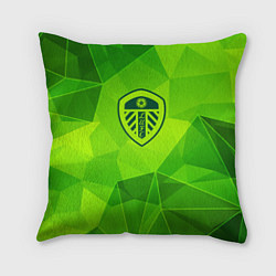 Подушка квадратная Leeds United green poly