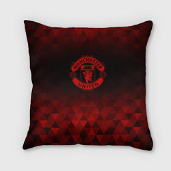 Подушка квадратная Manchester United red poly, цвет: 3D-принт