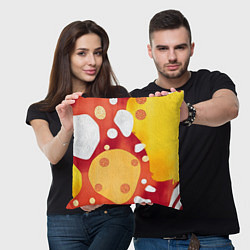 Подушка квадратная Теплая африканская абстракция, цвет: 3D-принт — фото 2