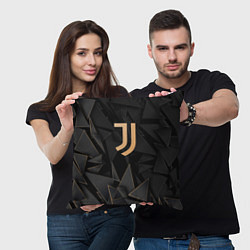 Подушка квадратная Juventus golden poly, цвет: 3D-принт — фото 2