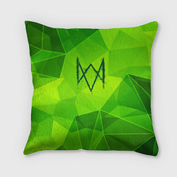 Подушка квадратная Watch Dogs green poly