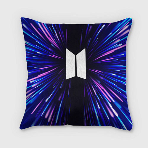 Подушка квадратная BTS neon energy / 3D-принт – фото 1