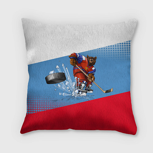 Подушка квадратная Русский хоккей / 3D-принт – фото 1