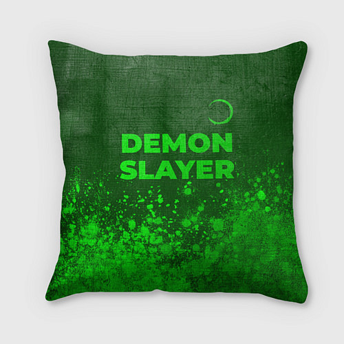 Подушка квадратная Demon Slayer - green gradient посередине / 3D-принт – фото 1