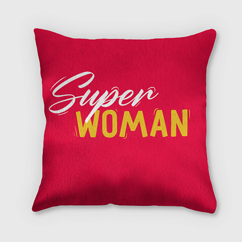 Подушка квадратная Super woman red / 3D-принт – фото 1