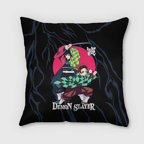 Подушка квадратная Гию Томиока и Танджиро Камадо / 3D-принт – фото 1