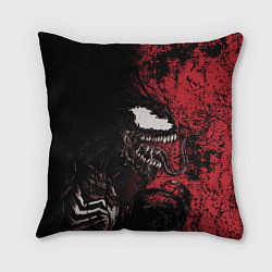 Подушка квадратная Веном на красном, цвет: 3D-принт