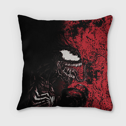 Подушка квадратная Веном на красном / 3D-принт – фото 1