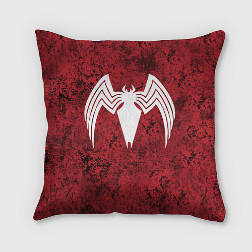 Подушка квадратная Знак венома на красном / 3D-принт – фото 1