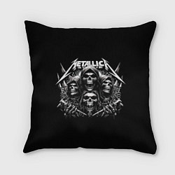 Подушка квадратная Metallica - four skulls, цвет: 3D-принт