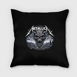 Подушка квадратная Metallica - horned skull, цвет: 3D-принт