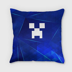 Подушка квадратная Minecraft blue poly