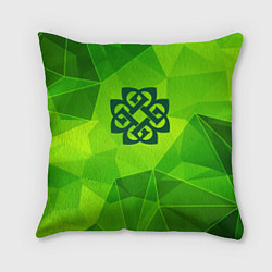 Подушка квадратная Breaking Benjamin green poly, цвет: 3D-принт
