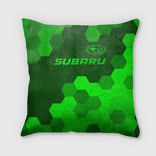 Подушка квадратная Subaru - green gradient посередине / 3D-принт – фото 1