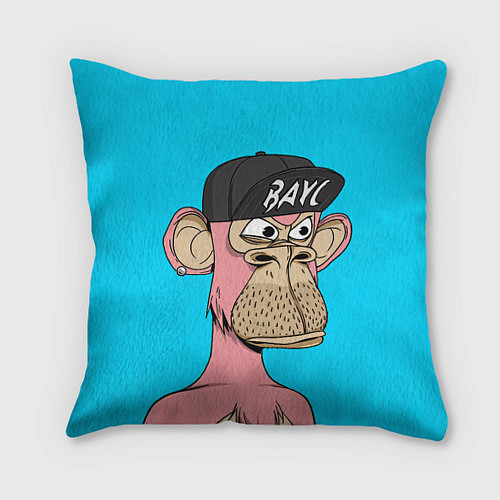 Подушка квадратная NFT pink ape / 3D-принт – фото 1