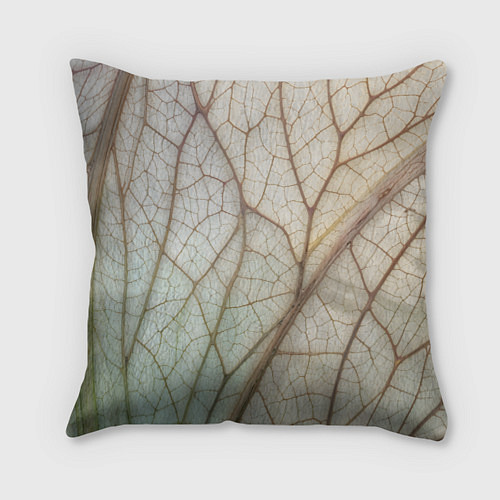 Подушка квадратная Прожилки листика / 3D-принт – фото 1
