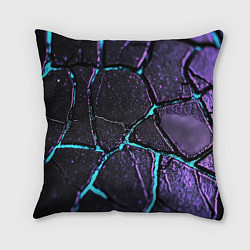 Подушка квадратная Фиолетовые плиты с голубым свечением