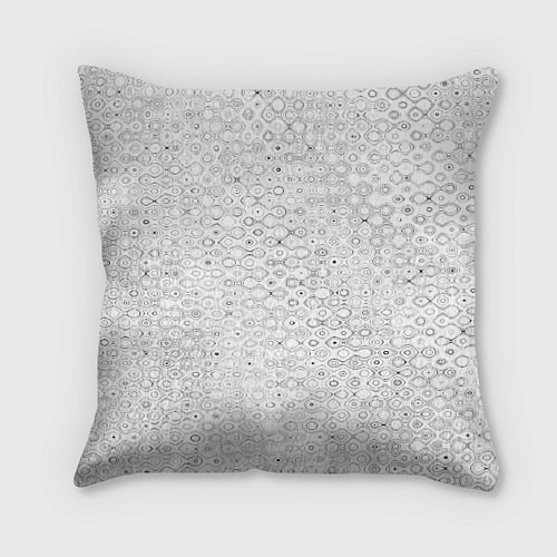 Подушка квадратная Белый с абстрактным узором / 3D-принт – фото 1