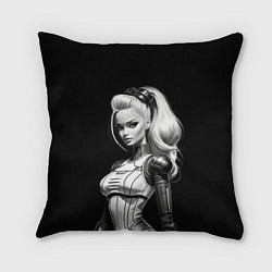 Подушка квадратная Барби - киберпанк нейроарт, цвет: 3D-принт