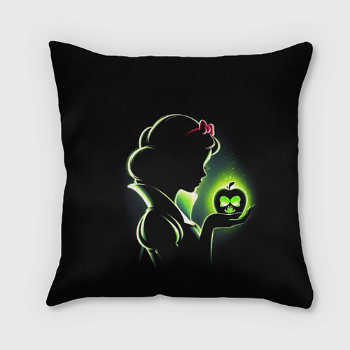 Подушка квадратная Белоснежка и яблоко - силуэт крупно / 3D-принт – фото 1