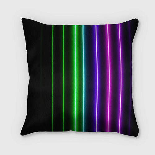 Подушка квадратная Neon lines / 3D-принт – фото 1