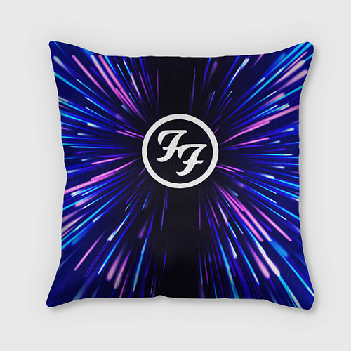 Подушка квадратная Foo Fighters neon energy / 3D-принт – фото 1