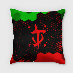 Подушка квадратная Doom лого соты текстура