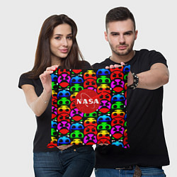 Подушка квадратная NASA smile, цвет: 3D-принт — фото 2