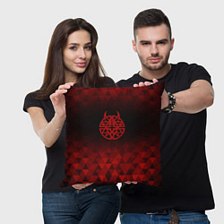 Подушка квадратная Disturbed red poly, цвет: 3D-принт — фото 2
