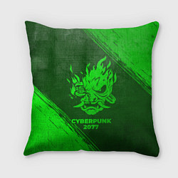 Подушка квадратная Cyberpunk 2077 - green gradient