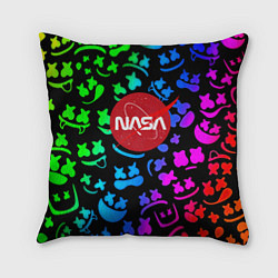 Подушка квадратная Marshmello x NASA gradient
