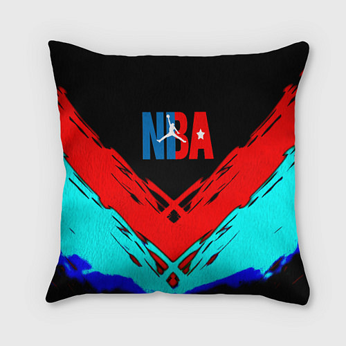 Подушка квадратная NBA краски геометрия / 3D-принт – фото 1