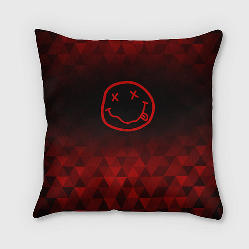 Подушка квадратная Nirvana red poly / 3D-принт – фото 1