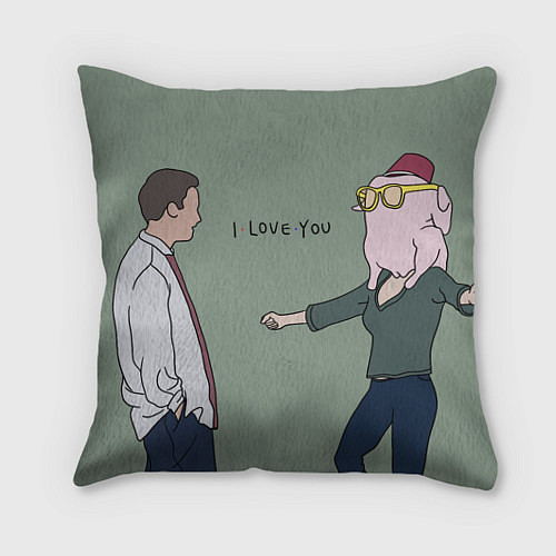 Подушка квадратная Чендлер и Моника / 3D-принт – фото 1